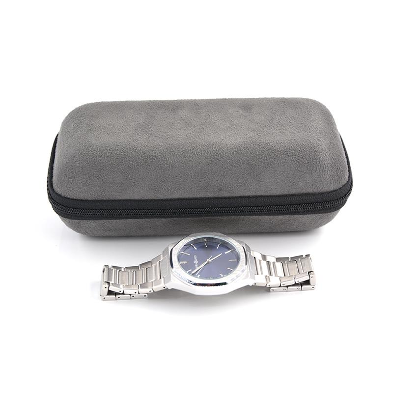 Boîte de rangement pour montres EVA recouverte de velours suédé