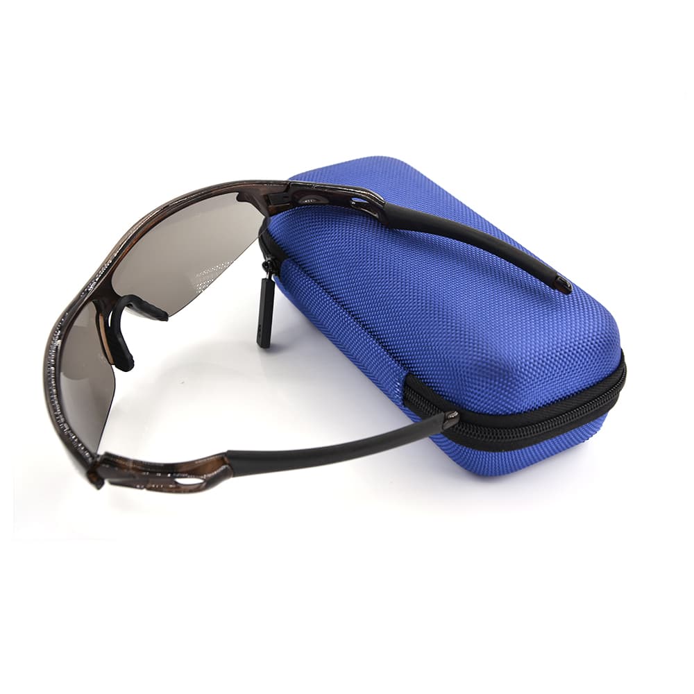 Сумка для хранения солнцезащитных очков из ткани Оксфорд синего цвета.